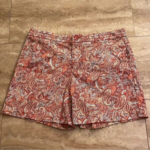 Women’s Intro Love The Fit Comfort Waist Size 14 Stretch Paisley Printed Shorts